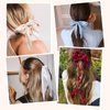 8 PCS Bow Hair Scrunchies Detachable Silky Satin Hair Ties for Women Girls Silk Hair Scrunchies with Long Ribbon Bows Ponytail Holder Elastic Hair Ties Knotted Bow Silk Hair Accessories