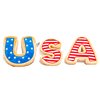 Midlee USA Sugar Cookie Dog Toy - 4th of July, Memorial Day, Patriotic Pet Plush Squeak Toys (Small)