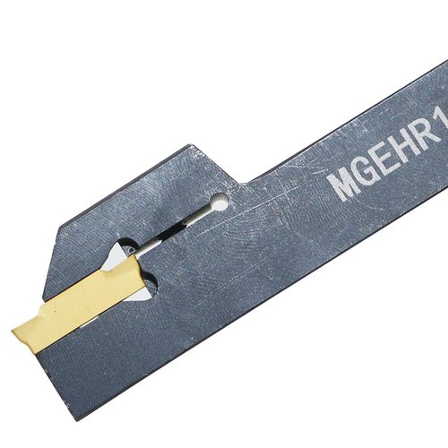 CNC Lathe Grooving Tool Holder MGEHR1616-3(0.63 Inch), with Three MGMN300 Cemented Carbide Blades. Yellow Processed Steel, Fuchsia Processed Stainless Steel, Silver Processed Aluminum Alloy. (3mm)