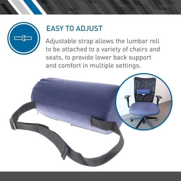 Body Sport Lumbar Support Cushion, Firm, Black “ Lower Back Support for Improved Comfort “ Ideal for Use at Home, in The Office, and Traveling “ Durable, Adjustable, & Lightweight
