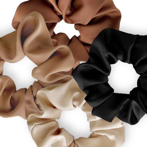 Stain Scrunchies for Women Thick Hair Thin Hair Curly Hair Softer Than Silk Scrunchies for Hair/Stain Scrunchies for Girls/Hair Ties for Women/Hair Bands/Ponytail Holder (Color A - Medium)