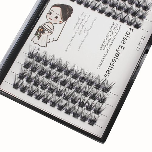 Bodermincer 84 Cluster D Curl Natural Style Eyelashes Professional Makeup Individual Cluster EyeLashes Grafting Fake False Eyelashes (8MM)