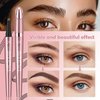 3D Waterproof Microblading Eyebrow Pen,Micro 4 Point Eyebrow Pencil for Women Brown, Long-lasting Natural Smudge-proof Precision Magical Microblade Brow pen (3# Gray)
