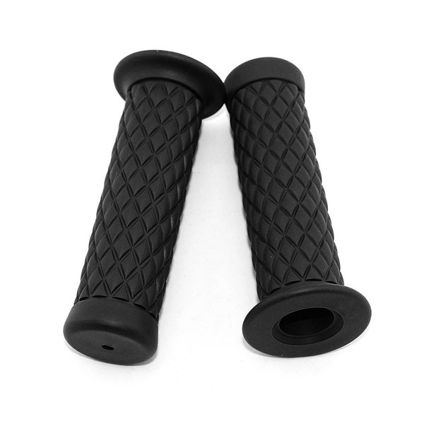 Motorcycle Grips Non Slip Rubber Bar End Thruster Grip 7/8" 22mm 24mm Motorcycle Comfort Hand Handlebar Grip Thruster Grip (Black)