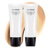 2PCS Skin Tone Adjusting CC Cream SPF 50,Cosmetics CC Cream Self Adjusting for Mature Skin, CC Cream Face Sunscreen and Foundation, Primer Moisturizing Skin Concealer Brightening Skin Tone