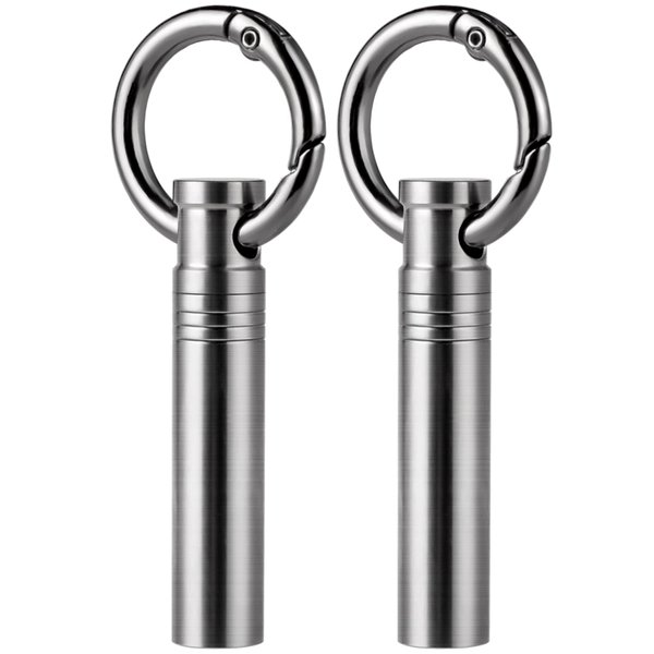 TISUR Small Keychain Pill Holder ，Titanium Metal Travel Pill Case Portable Pill Organizer Container for Purse Waterproof Keychain Pill Holder Medicine Bottle