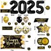 New Years Eve Party Supplies 2025, 2025 New Year Party Decorations for NYE Happy New Year Decorations 2025 with 40 Inch 2025 Balloons, Backdrop for New Years Eve Party Supplies Decorations