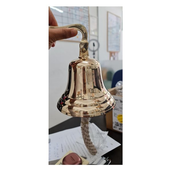 4" Solid Brass Bell Quality Marine Wall Mounted Ship Hanging Bell Perfect for Dinner, Indoor, Outdoor, School, Bar, Reception, Last Order & Church by The Metal Magician (4" Titanic Bell)