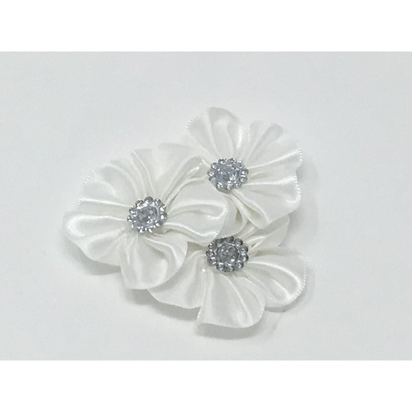 Satin Flower Hair Clip, Flower Hair Clip, Satin Hair Clip, Blue, Pink, Green, White, Baptism, Christening, Communion, Flower Girl