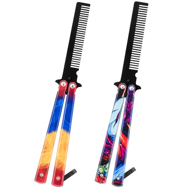 2 Pieces Practice Comb Training Tool with Cool Color Design, Ideal Gift For Beginner, Set of 2 Color