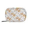 Cute Corgi Dog Pill Organizer Case Yellow Puppy Bone 7 Day Travel Pill Box with Zipper Portable Weekly Vitamin Medicine Supplement Holder Pouch Bag
