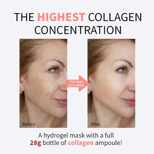 Deep Collagen Face Mask,The Real Collagen Overnight Mask, Anti Wrinkle Lifting Face Collagen Mask, Bio-Collagen Films Korean Deep Hydrating Firming Mask