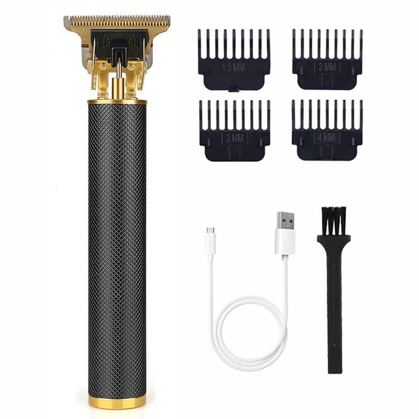 Professional Mens Hair Clippers Zero Gapped Cordless Hair Trimmer Professional Haircut & Grooming Kit for Men Rechargeable （Black）