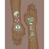 xo, Fetti Space + Planets Glow in Dark Temporary Tattoos for Kids - 46 pcs | Alien Birthday Party Supplies, Astronaut Favors + Rocket ship Decorations