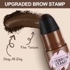 Eyebrow Stamp Stencil Kit - Eyebrow Powder, Makeup for Natural-Looking Brows, Eyebrow Stamp Kit with 27 Reusable Stencils, Easy to Use, Waterproof & Smudge-Proof, Long-Lasting, Light Brown