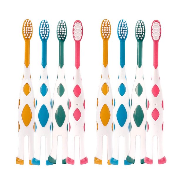 newrichbee 8 Packs Kids Toothbrushes, Extra Soft Lovely Little Deer Toothbrush for Kids 2-8 Years (Pink&Orange&Blue&Green)