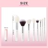 Jessup Brand 25pcs Professional Makeup Brush Set Beauty Cosmetic Foundation Powder Blusher Eyeshadow Blending Highlight Concealer Natural-Synthetic Hair Brushes Set (Pearl White/Silver)