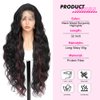 SISgrace 13x4 Lace Front Wigs for Black Women Wavy Wig Glueless Lace Wig Black to Burgundy Highlight Synthetic Wigs Pre Plucked Natural Hairline Mixed Red (Highlight Lace Front Wig 32 Inches)