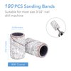 GazePlus 100 Pcs Sanding Bands for Nail Drill with 3/32” Zebra Disposable Sanding Band 80 Coarse Grit Nail Sanding Bands for Nail Drill Set Acrylic Nails Gel Manicure & Pedicure