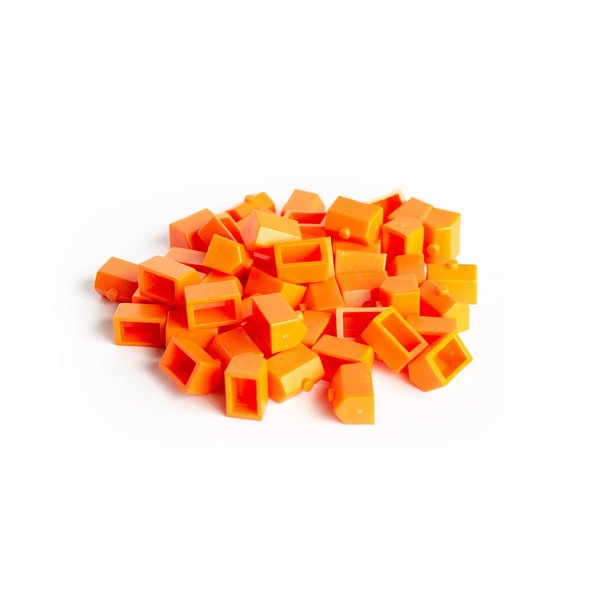 Plastic Houses: Orange Color Board Game Replacement House (Colored Miniature Town & City Buildings, Board Game Playing Pieces) | 50 Pieces