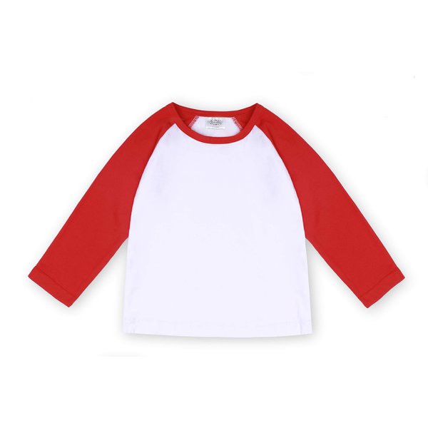 CREATOR Toddler Baby Girls Boys Long Sleeve Shirts Raglan Shirt Baseball Tee Cotton T-Shirt Red