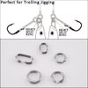 Fishing Split Rings Stainless Steel High Strength Flattened Hyper Wire Fishing Lure Rings Terminal Tackle Connector Jigging Trolling Split Rings Fishing