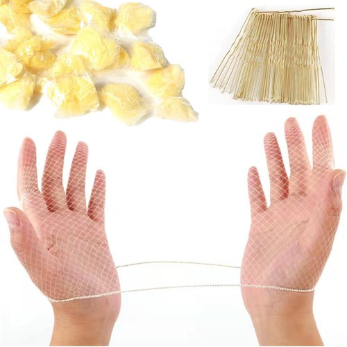 letaomei Hair Net 80 Pcs and U Shaped Pins Set 30 Pcs,22Inches Hairnet Individual Package Invisible Elastic Edge Mesh Hair Nets for Buns Women Food Serive Dancer(Blonde)