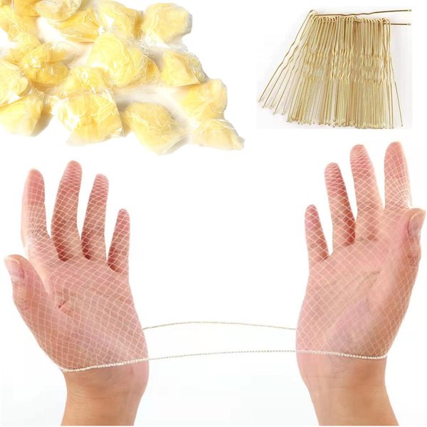 letaomei Hair Net 80 Pcs and U Shaped Pins Set 30 Pcs,22Inches Hairnet Individual Package Invisible Elastic Edge Mesh Hair Nets for Buns Women Food Serive Dancer(Blonde)