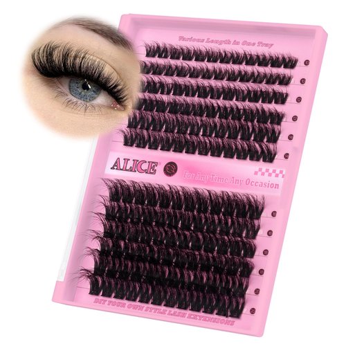 Fluffy Volume Lash Clusters DIY Lash Extensions 10-20MM Cluster Eyelashes 144pcs Wispy Individual Lashes Eyelash Extensions DIY at Home by ALICE