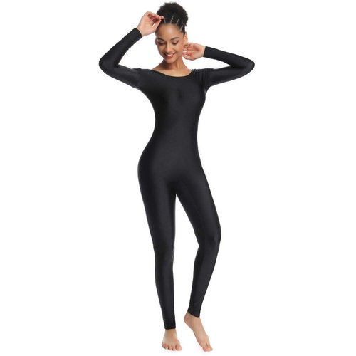 OVIGILY Women's Long Sleeve Unitard Dance Costume Spandex Full Body Suits