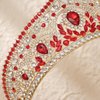 HEWEICSY Red Tiaras and Crowns for Women,Wedding Tiara for Bride,Rhinestone Queen Crown,Crystal Costume Hair Accessories for Birthday Prom Party