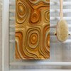 3dRose 15x22 Hand Towel - Abstract Organic Embossed Surface in Beige and Yellow Art Illustration