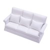 Tukaneeko 1:12 Dollhouse Couch with Three Pillows Mini Dollhouse Furniture Decoration Miniature Sofa for Doll House Living Room