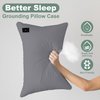 NHIDKU Organic Grounding Sheet 10% Silver for Bed Sleeping Therapy with Connection Cord,Grounding Sheets with Grounding Cord (Grey, 20 * 30 inch/Queen Pillowcase)