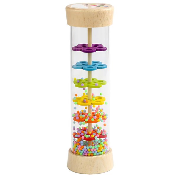 WODI Wooden Rain Stick Montessori Toys for Babies 6-12 Months,Baby Rattle Shaker Sensory Developmental Toy,Raindrops Musical Instrument Baby Musical Toys for 1 Year Old Toddler Kids
