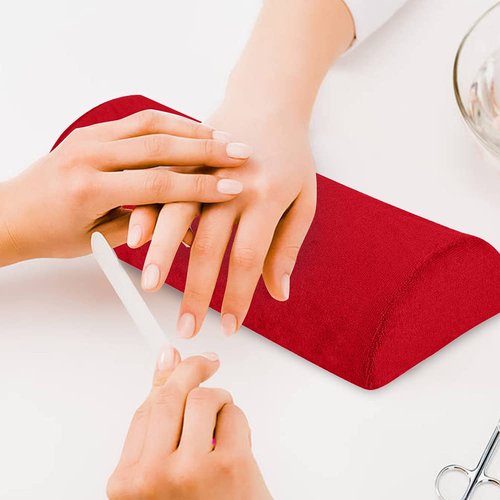 Hand Cushion, Nail Art Soft Sponge Pillow - Nail Rest Cushion,Detachable Washable Arm Rest Holder,Manicure For Nail Art Equipment Nail-Art-Equipment Makeup Cosmetic Tools(Red)