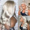 SXFYINONH Platinum Blonde Body Wave Lace Front Wigs Human Hair 13X4 Human Hair Wigs HD Lace Front Breathable Hair Pre Plucked HD Transparent 180% Density 20 Inch
