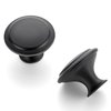 Ravinte 30 Pack Matte Black Kitchen Cabinet Knobs 1-1/4 Inch Round Drawer Pulls Flat Black Stainless Steel Drawer Handles Door Hardware for Dresser Cabinets