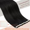 Sunny Hair Tape in Extensions Black Tape in Human Hair Extensions Natural Black Invisible Tape in Hair Extensions Black Hair Seamless Tape in Extensions Human Hair Black Hair for Women 20pcs 50g 22in