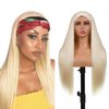 Jennandra 613 Blonde Headband Wig Human Hair Straight 20 Inches Human Hair Headband wig None Lace Front Wigs Human Hair Wig for Black Women Wear and Go Wig 150% Density wig（#613,ST,20Inch