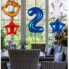 Kwuz Baseball Balloons 2nd Birthday Decorations for Boys | Baseball Birthday Decoration Sports Theme Party Supplies, 32Inch Foil Mylar Number 2 Balloon Navy Blue Red White Sports Balloon Arch Kits
