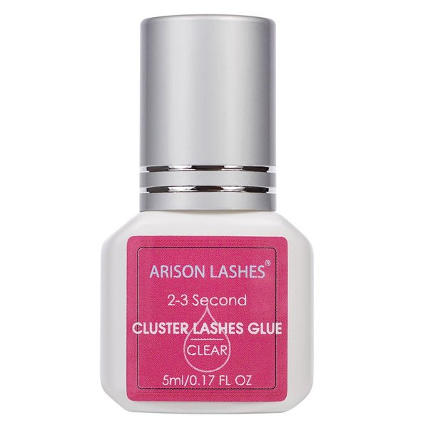 Lash Extension Glue Sensitive Lash Glue for Eyelash Extensions Cluster Eyelash Glue, Eyelash Glue Individual Lash Adhesive, DIY Lash Extension Glue for Self Application, Clear 5ml