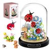 HI-REEKE Flower Ladybug Bouquet Building Block Set, Micro Mini Botanical Building Toy for Women-596 PCS
