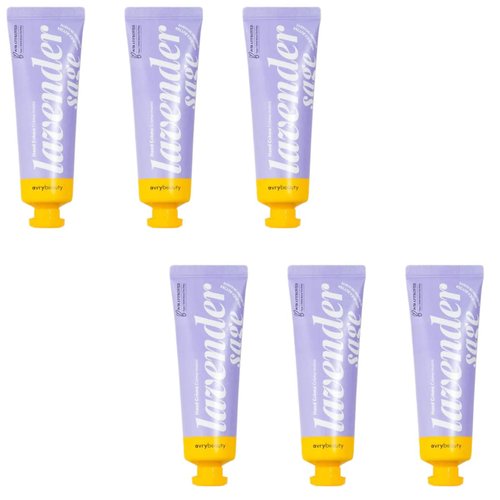 AVRYBEAUTY Lavender Sage Shea Butter Lotion Set 1.5 oz. - 6 Pack, Shea Butter Lotion for Dry Skin, Vegan Hand Cream for Women & Men