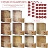 Mini Vintage Stationery Set Stationery Paper for Writing Letters Double Sided Printing (50 Stationery Papers + 50 Matching Envelopes) 60 Vintage Round Dot Stickers, 5.5 x 8.25 Inch, 10 Designs