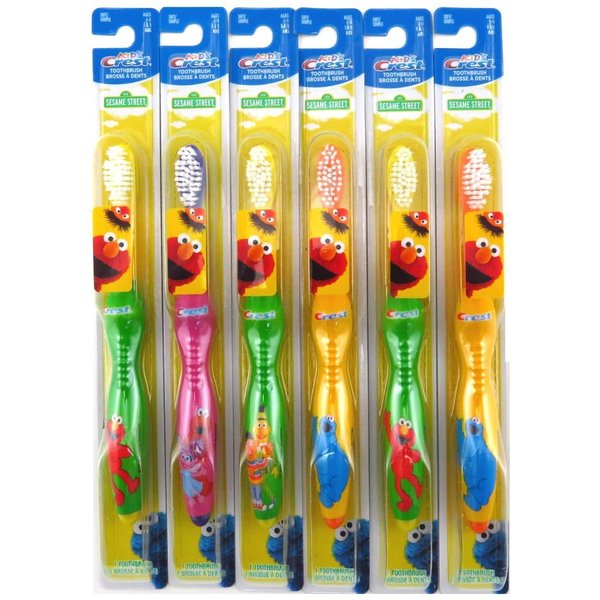 Crest Kids Toothbrush Sesame Street Soft (6 Pieces) Assorted Characters