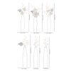 SELFCLOUD Handmade Pearl Bridal Wedding Hair Pins, 6Pcs White Flower Silver Leaf Pearls Clips Headpiece Accessories Jewelry for Bridesmaids Party Piece Women and Girls Blossoms Silver
