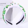 CEALXHENY St. Patrick's Day Headband for Women Green Shamrock Headband Embellished Crystal Rhinestone Knotted Headband St. Patrick's Day Hair Accessories Outfits Irish Holiday Gifts (Shamrock 3)