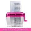JIKIOU Mini Hand Shredder Portable Paper Shredder Manual Shredder Documents Paper Cutting Tool Home Office Desktop Stationery Red