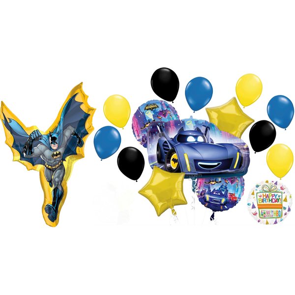 Anagram Batwheels in Action Birthday Party Supplies 16 pc Balloon Bouquet Decorations, BQ_4206